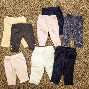 Lot of 8 pair of baby girl pants
